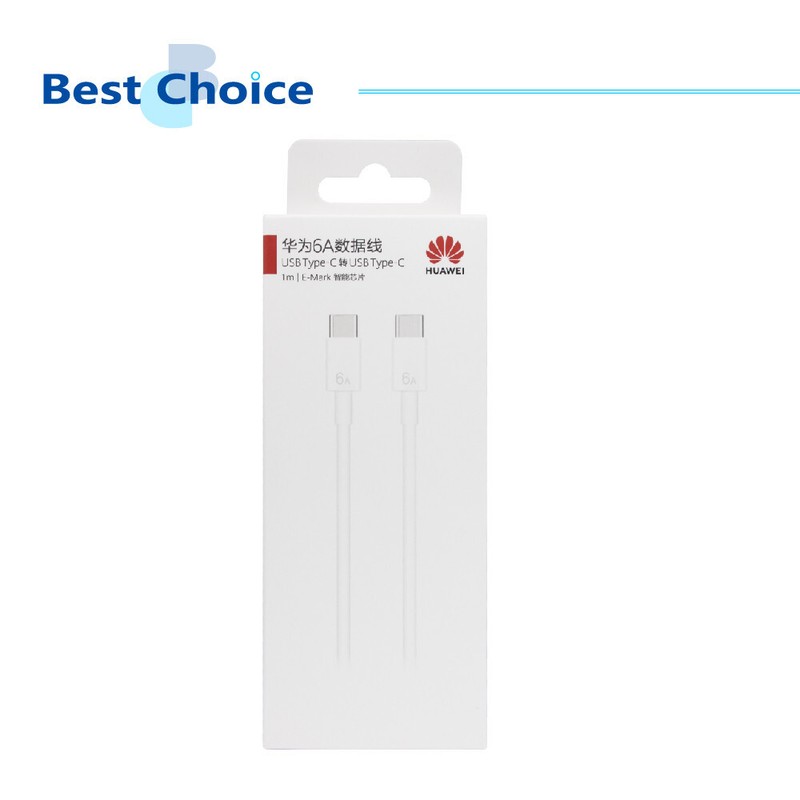 Original Huawei Official 6A Type-C to Type-C Charging Cable 1m (CC801) – White gallery