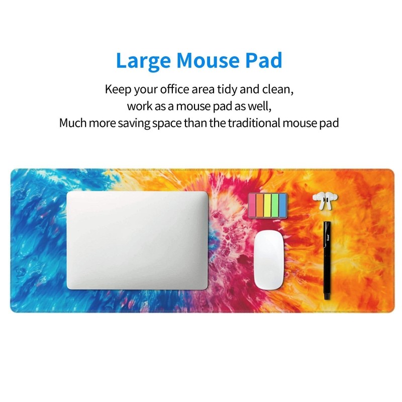 Tie Dye Colorful Gaming Mouse Pad, Large Non-Slip Rubber Base Mousepad XL 31.... gallery