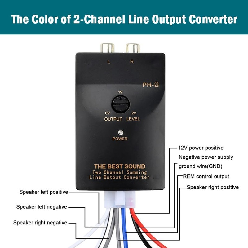 Car Audio Speaker Wire Car Stereo Hight to Low RCA Line Output Converter with... gallery