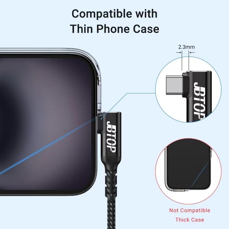 JBTOP Right Angle USB C Extension Cable2 Pack 6.6Ft, LShaped 40Gbps USBC Exte... gallery