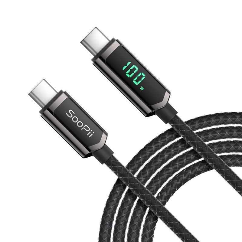 100W USB C to USB C Cable, 4FT Nylon Braided TypeC Cable, PD Fast Charging Ca…