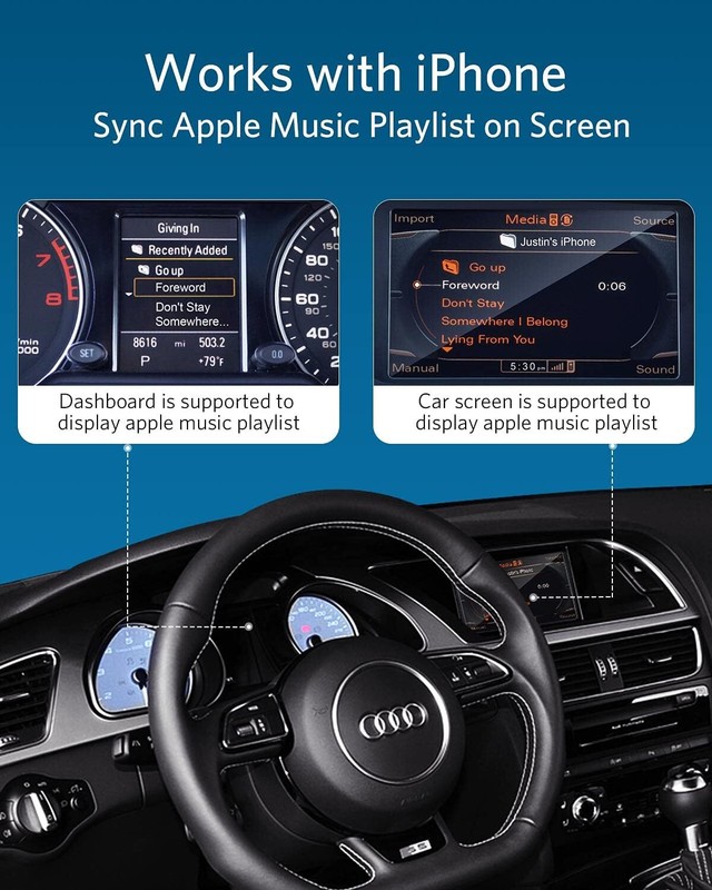 INVERY Airdual Bluetooth 5.0 aptX-HD Adapter Car Kit Audi VW MB Music Interface gallery