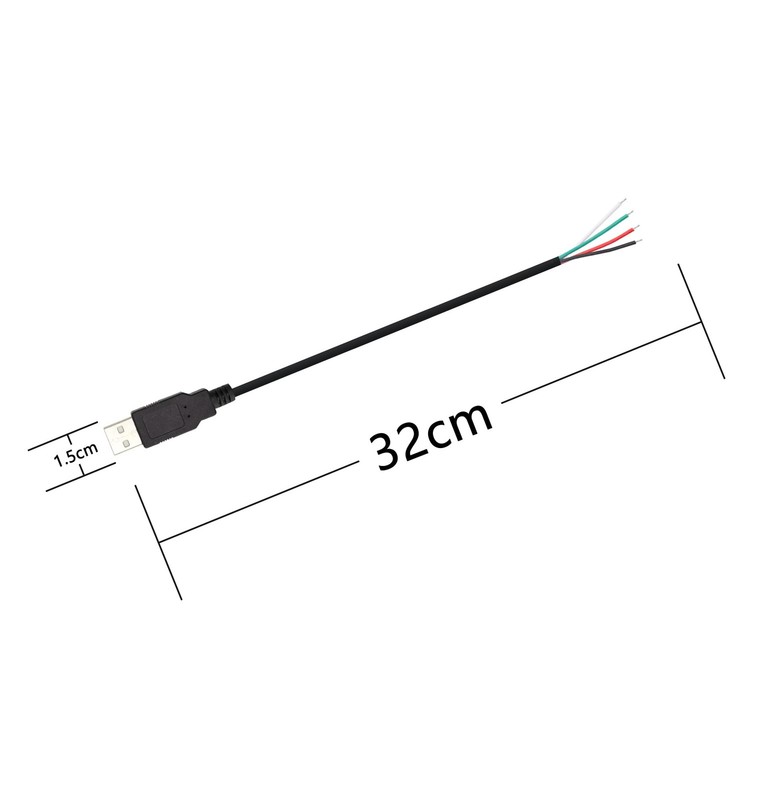 2Pcs USB 2.0 Plug 4pin Bare Wire,USB Power Data Cable DIY Pigtail Cable for U... gallery