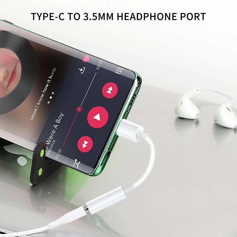 USB-C Type C Adapter Port to 3.5MM Aux Audio Jack Earphone Headphone Cable USB gallery