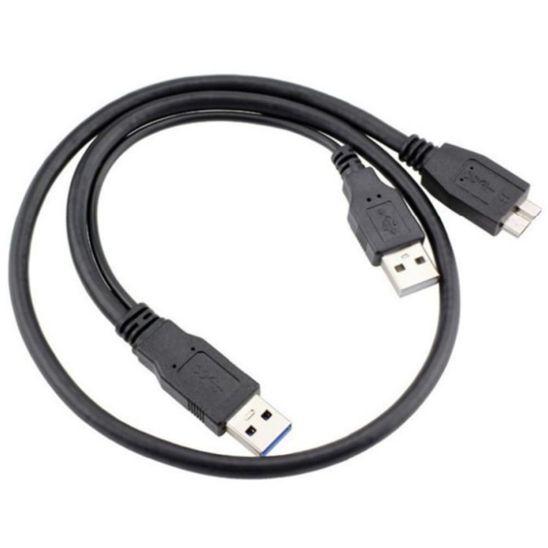 20 In USB 3.0 Dual Power Y Splitter TypeA To MicroB High Speed Data Cable gallery
