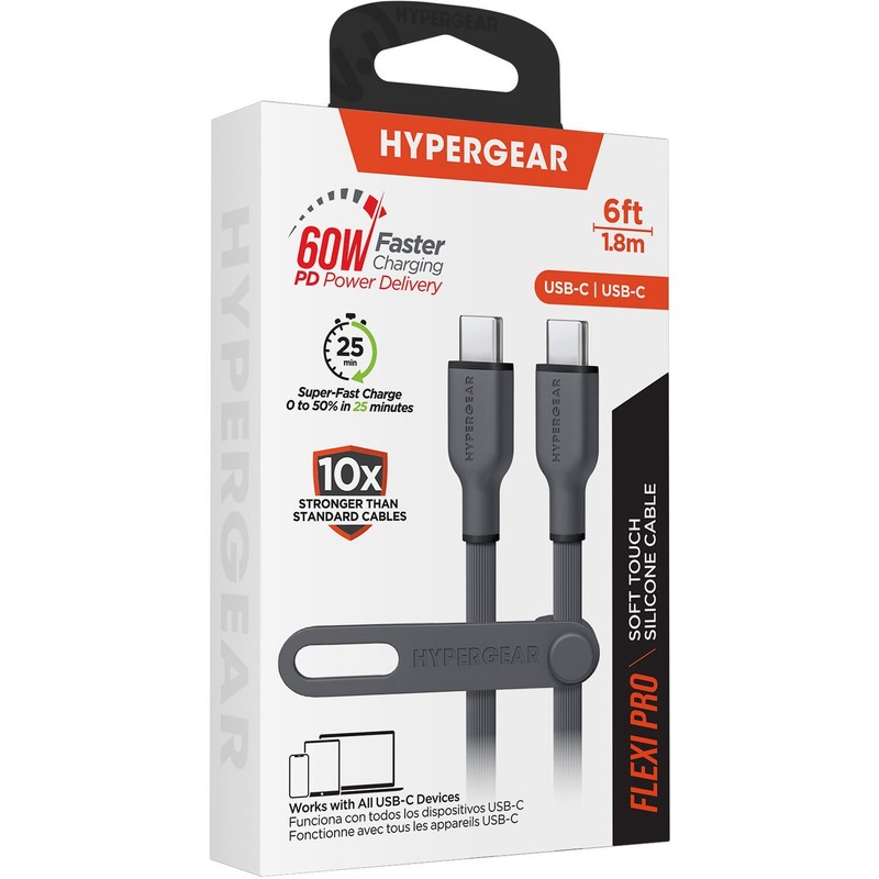 HyperGear Flexi Pro 15 ft USB-C to USB-C Fast Charge Cable gallery