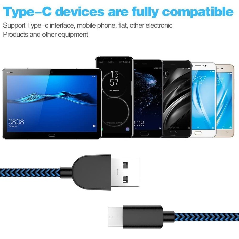 5Pack USB-A to USB-C Fast Charging 3A Cable 3/3/6/6/10FT for Samsung LG Pixel gallery