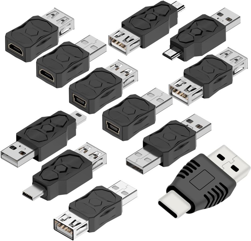 USB 2.0 Adapter Set 12 pcs Male to Female Converter Connector gallery