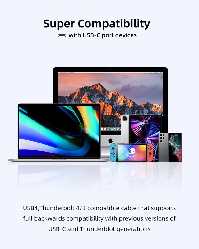 USB C to USB C Cable with 240W Fast ChargingSupport 4K@144Hz Display C to C40... gallery