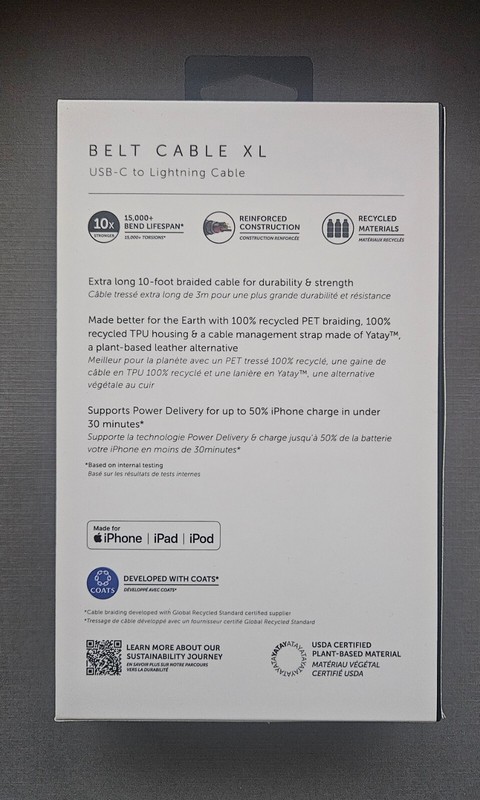 Native Union 10ft Ultra Strong USB-C to (MFi-Certified) Lightning Charging Cable gallery