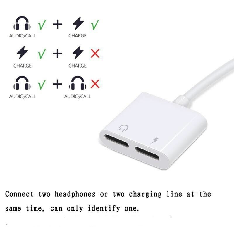 2 en 1 double adaptateur Jack Aux câble séparateur blanc pour iphone 8 7 Plus gallery