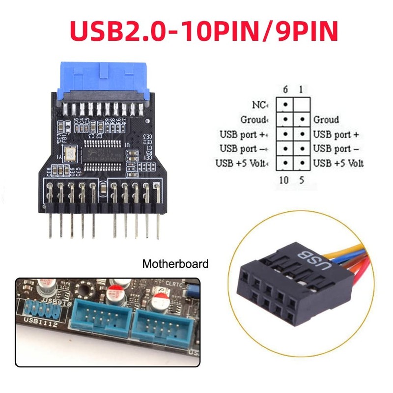 Motherboard 19pin USB 3.0 Header 1 to 2 USB2.0 9Pin Female Extension HUB Conn... gallery