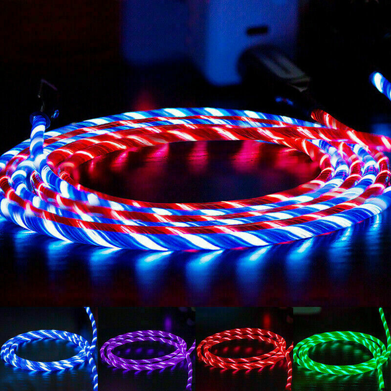 LED Fast Charging USB Charger Cable For iPhone 12/13 + Pro/XS Max/XR/X/8/7 8 PIN
