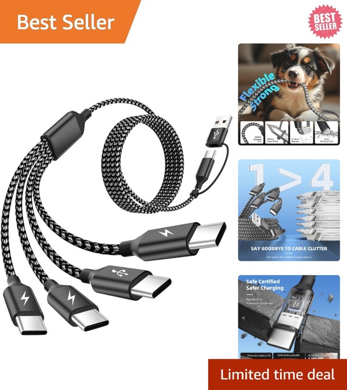 5ft Durable USB C Multi Charging Cable – Perfect for Travel and Everyday Use