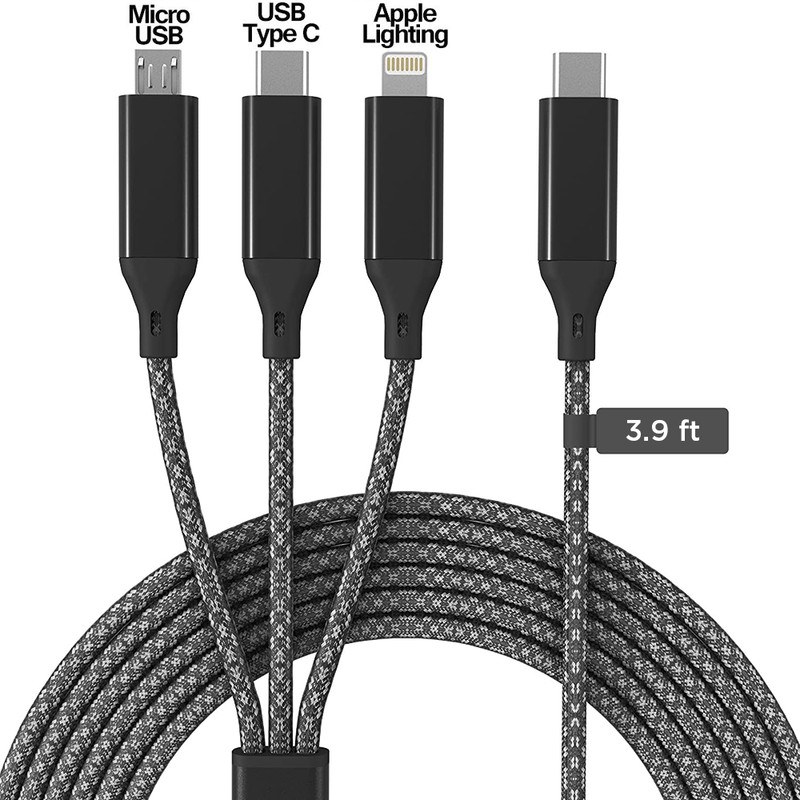 3 in 1 USB Fast Charging Cable Type C Charger For Micro USB-C iPhone Samsung LG