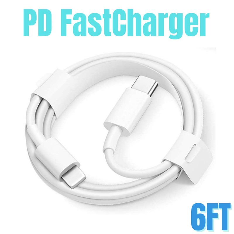 6FT Type-C USB-C to iPhone Cable PD Fast Charger Cord For Apple 12 11 Pro Max 8