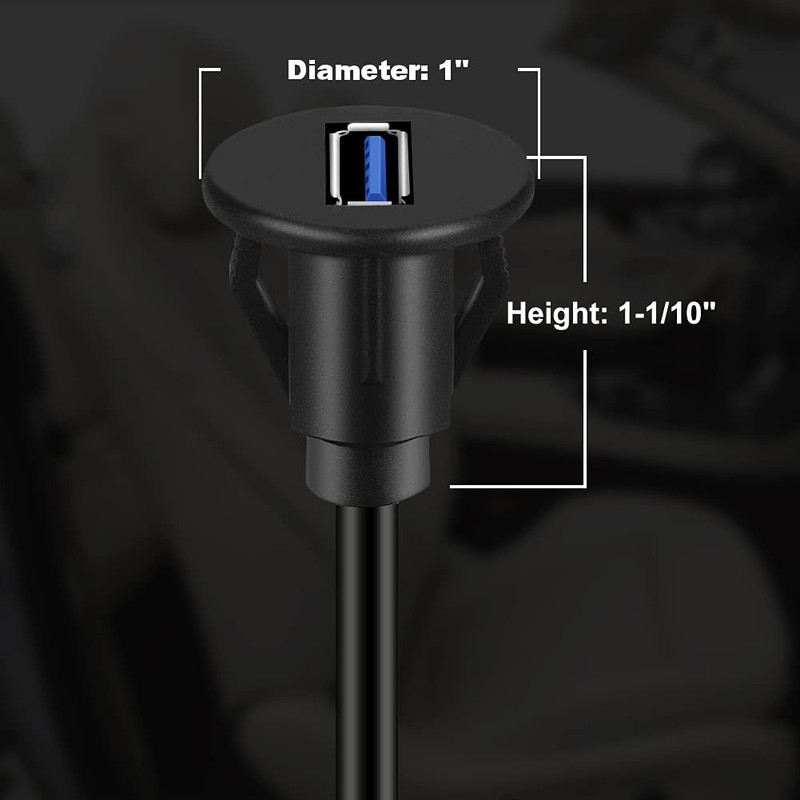 2 PCS Small USB 3.0 Male To Female AUX Flush Panel Mount Extension Cable 3Ft gallery