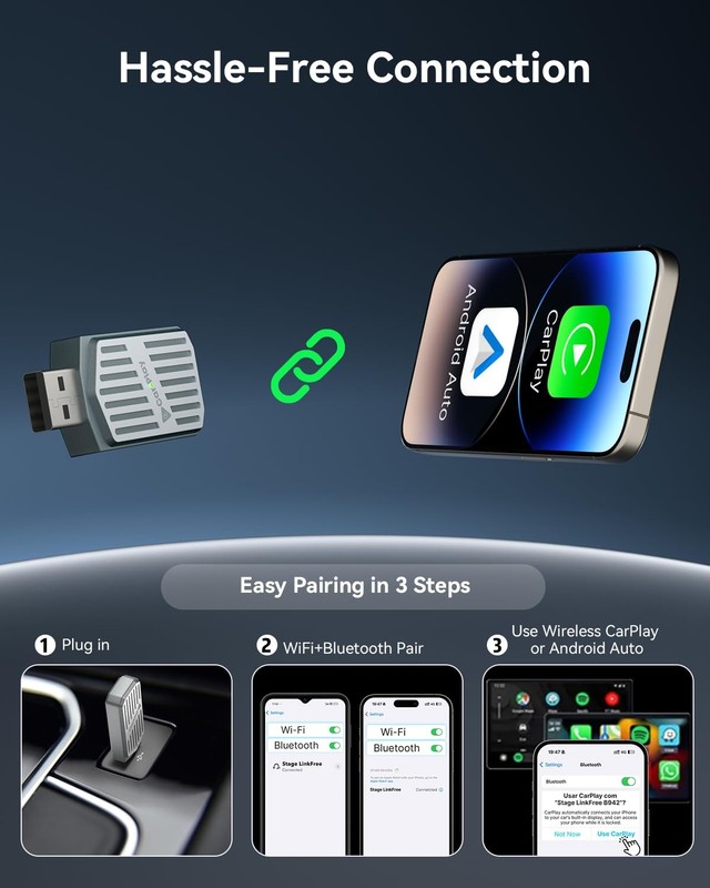 Wireless CarPlay Adapter 2026 Mini 2-in-1 for iPhone & Android Auto, Convert ... gallery