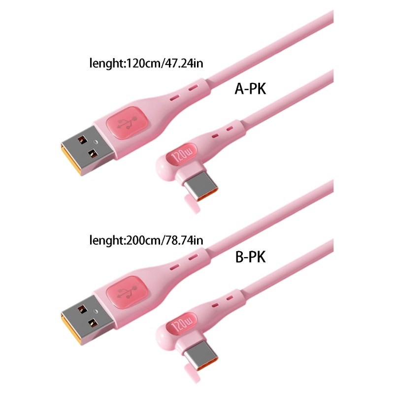 120W 6A USB Cable USB to USB C Cable Type C Fast Charging Silicone Cord Replace gallery