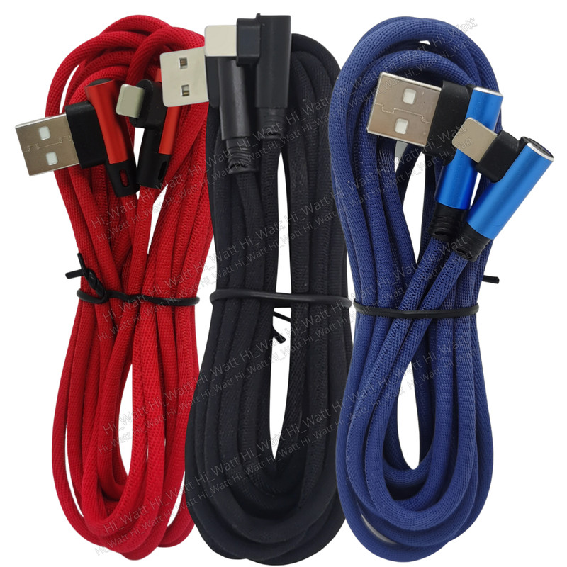 3/6/10Ft 90 Degree Fast Charger Cable Right Angle For iPhone 14 13 12 11 XR XS 8
