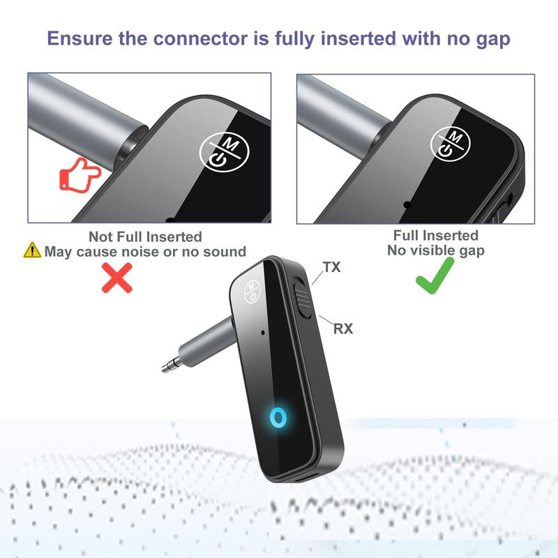 2 Pack Aux Bluetooth Adapter for Car, 2 in 1 Bluetooth 5.3 Transmitter Receiv... gallery