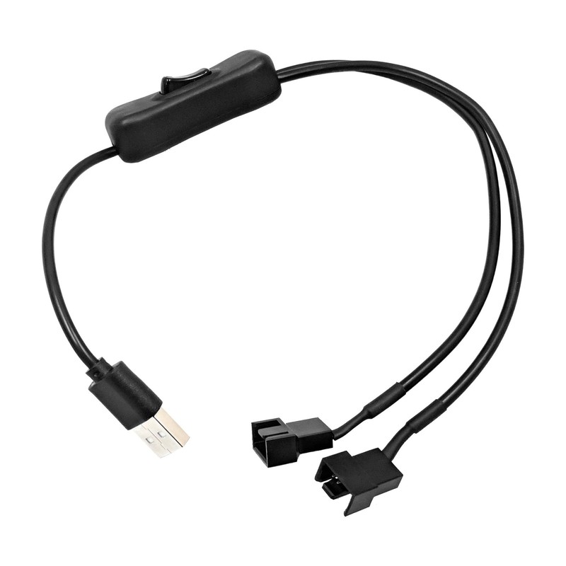 3pin or 4pin Fan On/Off Toggle Cable Adapter for USB or 3pin Power Source (US…