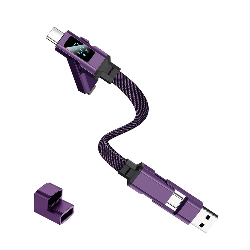 4-in-1 USB-C Keychain Cable LED Display Fast Charging Cord Type-C USB gallery