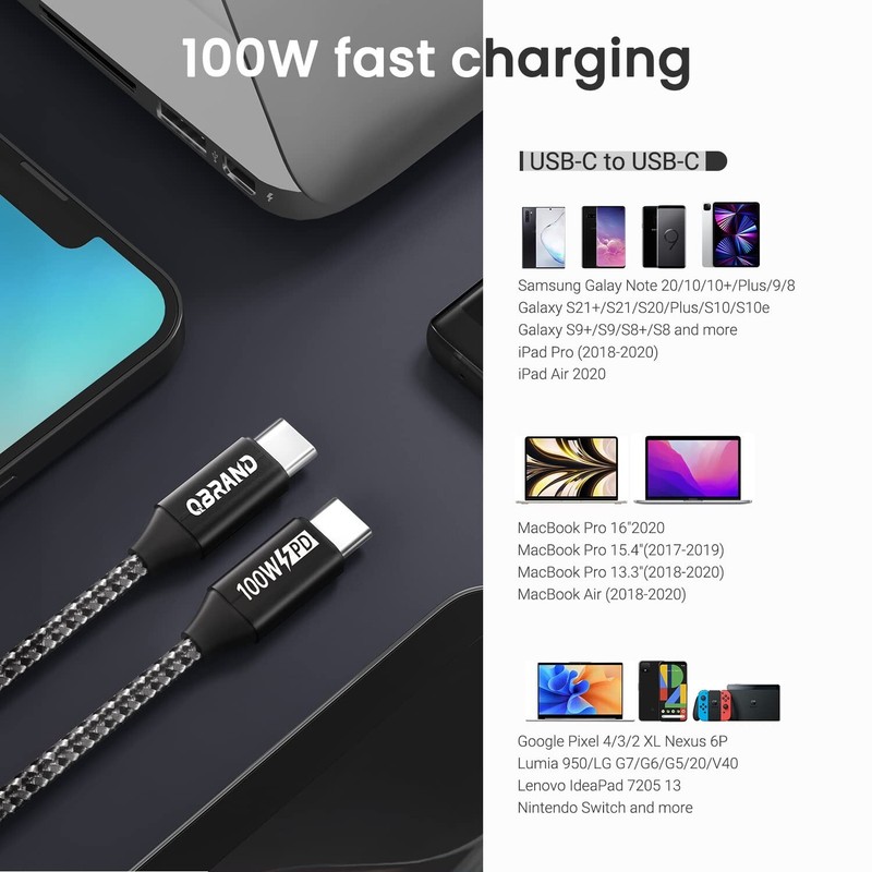 3-Pack Braided USB C to Type-C Fast Charging Data SYNC Charger Cable 3/6/10FT gallery