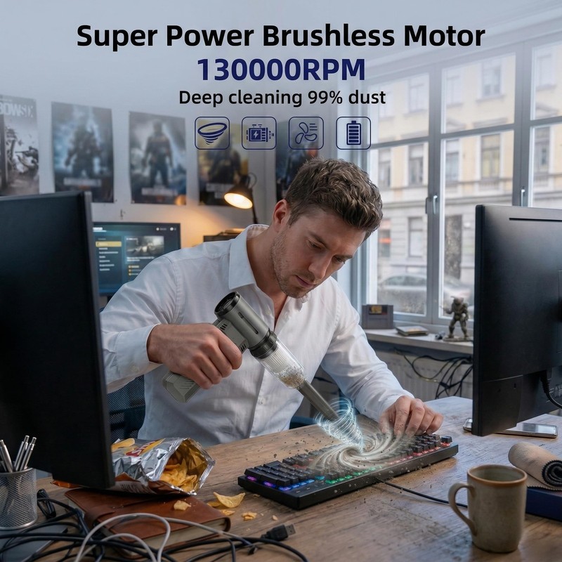 ODISTAR Compressed Air Duster - 130000 RPM Super Power Electric Air Duster, R... gallery