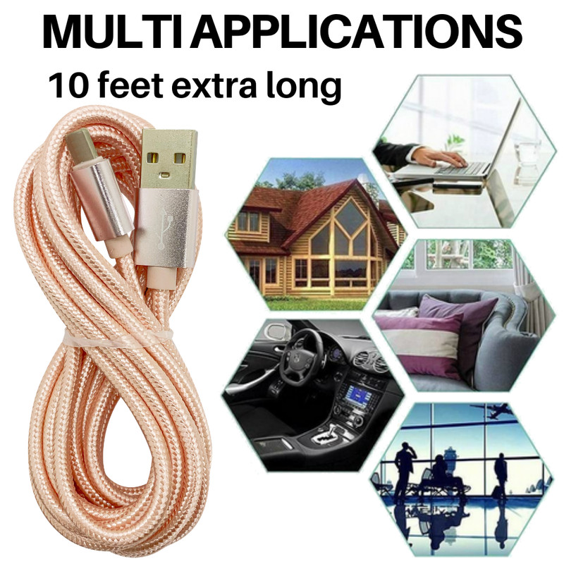 3/6Pack Braided Fast Charger Cable 10Ft For iPhone 14 13 12 8 Charging Data Cord gallery