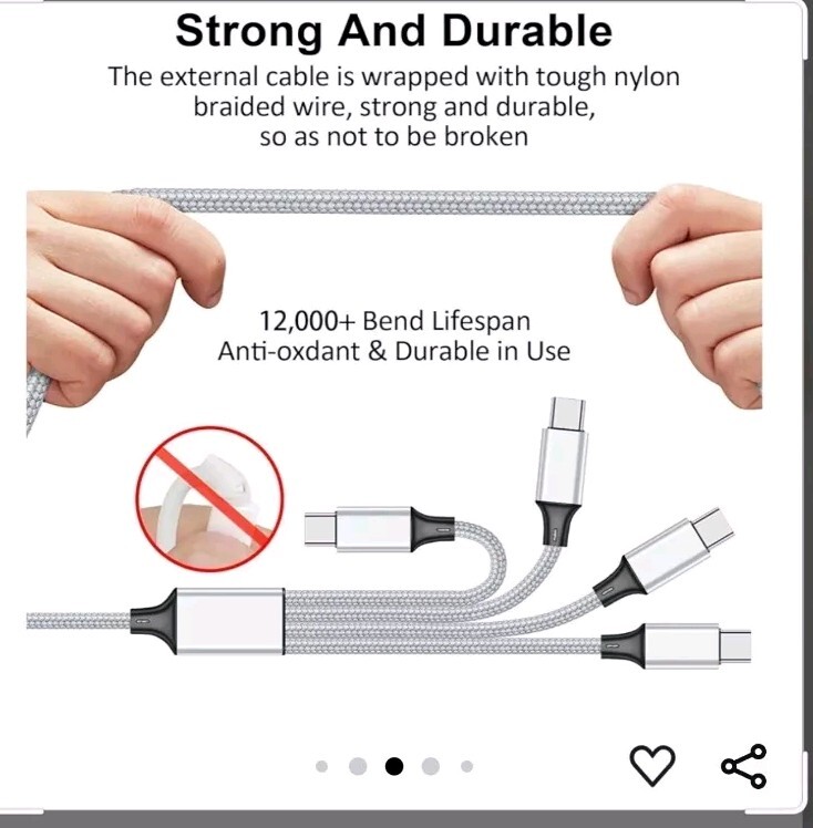 USB C Splitter Multi Charging Cable, 4 Type C Connectors gallery
