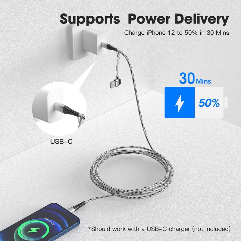 Apple MFI Certified 2Pack iPhone 14/13 Fast Charger USB Type C to Lightning C... gallery