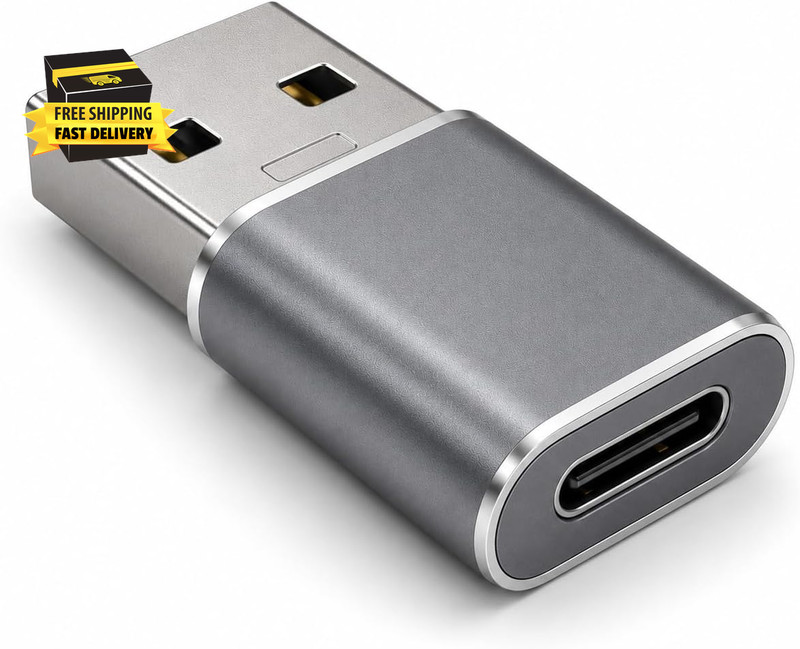1 Pack USB to USB C Adapter for Iphone 17, USBC Female to a Male Car Charger Ada