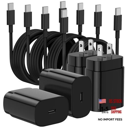 Type C Charger Fast Charging for Samsung Galaxy S25 4Pack 6Feet+10Feet Black