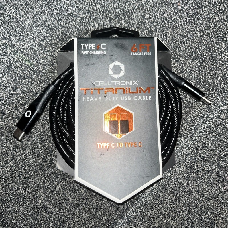 Celltronix Titanium 6′ Tangle Free Heavy Duty USB-C Cable – New