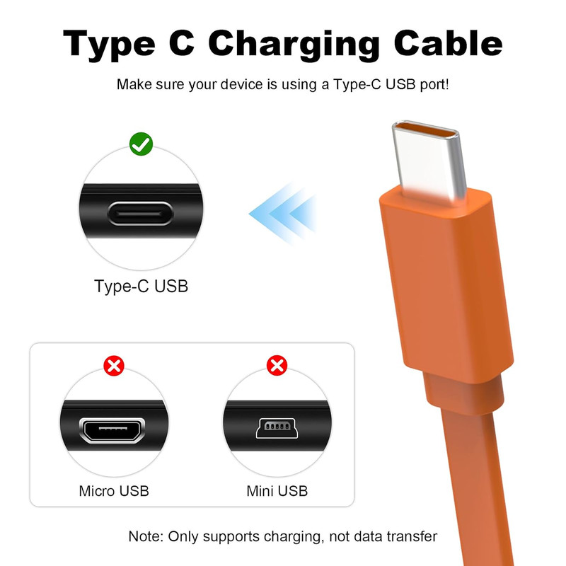 USB C Charger Cable Fast Charging Cord for JBL Headphones Speakers 3.3FT Orange gallery