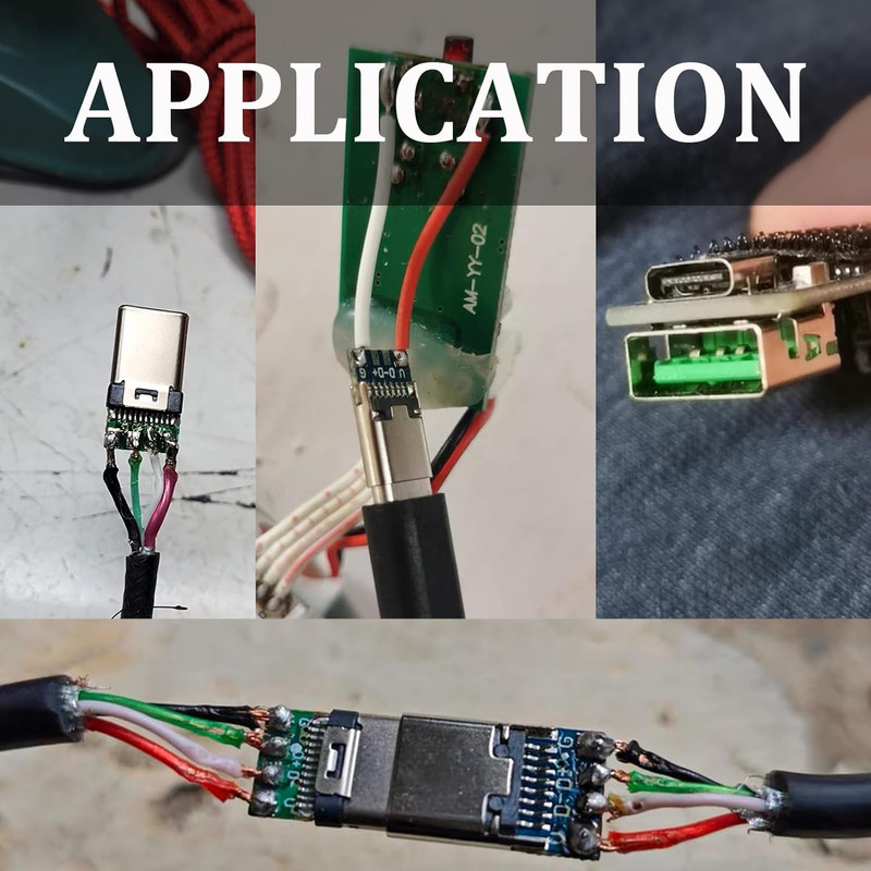 5 Set USB C Connector – 5 Male Plugs & 5 Female Sockets USB C Breakout Board for gallery