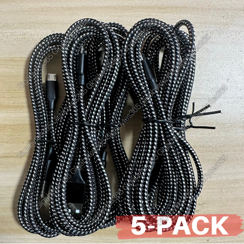Lot of 5X Micro USB Cable For Android Samsung J5 LG Fast Charger Data Cord 10ft