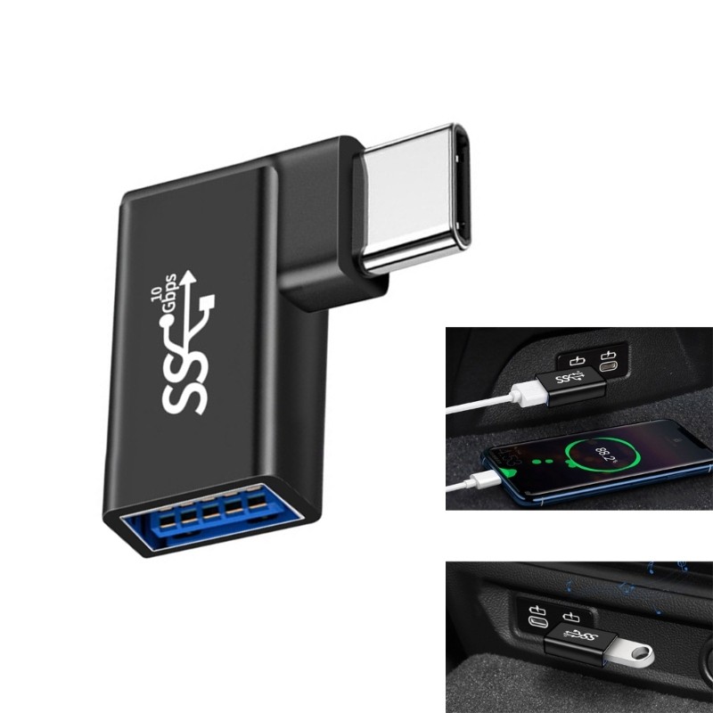 Portable Type C to USB Charging Connector 90 Degree Elbow Designings for Car Use gallery