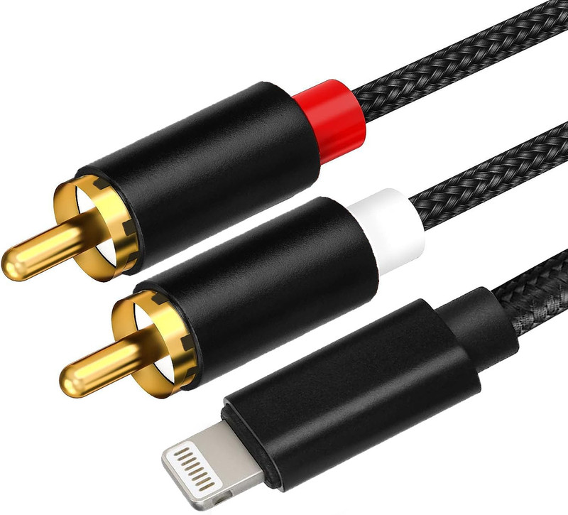 [Apple Mfi Certified] Lightning to RCA Cable Audio Aux Adapter，2-Male Y Splitter gallery