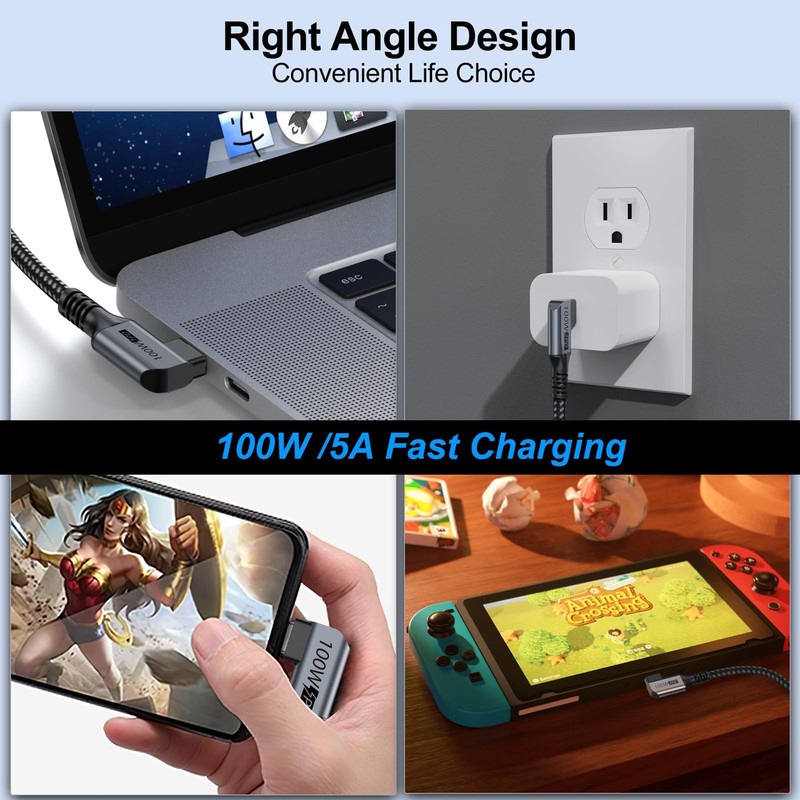 URELEGAN USB C Extension Cable 5-Pack, 6FT USB C Extender Cable, USBC 100W Ch... gallery