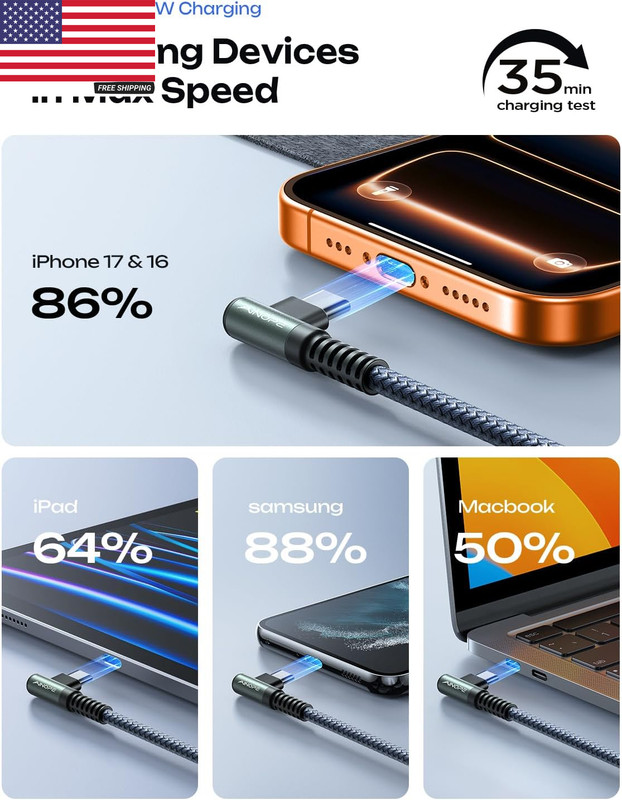 USB C to USB C Cable (60W 2Pack 6.6Ft) C to C Cable Fast Charging Type C Charger gallery