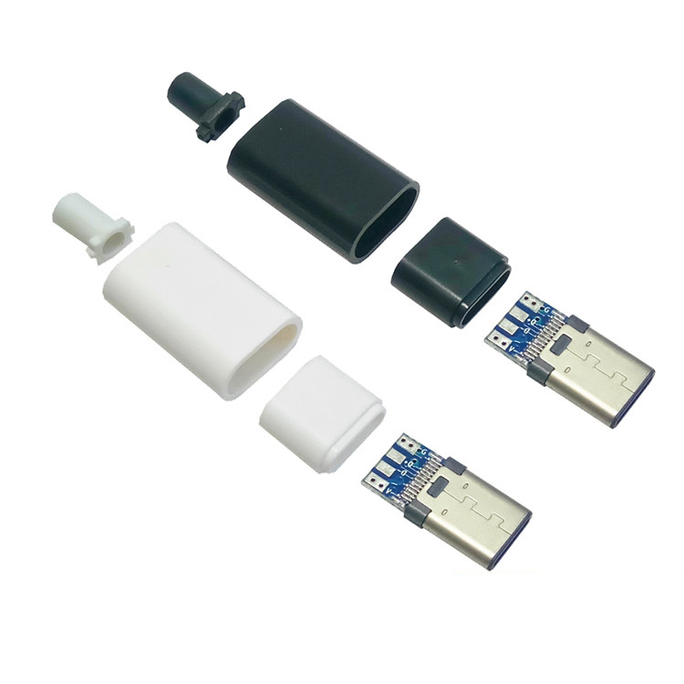 USB 3.1 Type C USB-C 24 PIN 4-Piece Male Plug Connector SMT Solder Housing Cover
