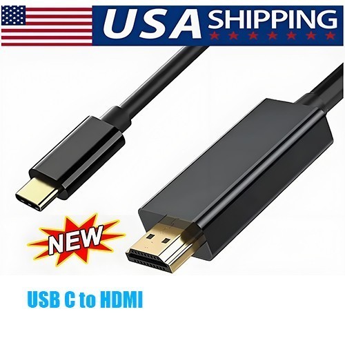 6Ft USB C to 4K HDMI Video Converter Adapter Cable For Android LG Samsung More