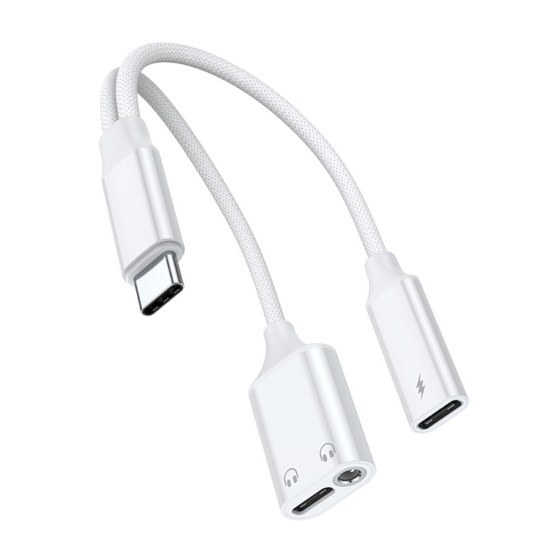Type C Sound Converters Braids Nylons Cable PD60W Charging HiFi DACs Chip For