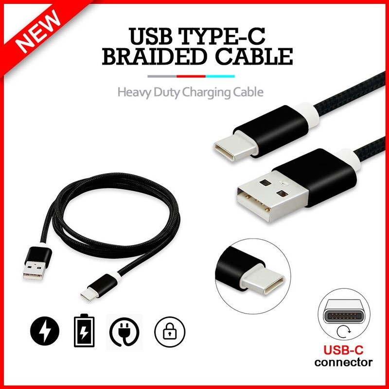 B2G1 FREE 6FT USB Type-C Thick Charger Cable Cord for Blackview A95 / Oscal C80