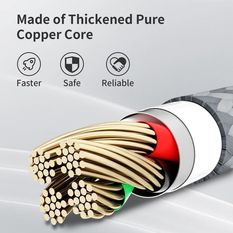 Durable 3-in-1 4FT Charging Cable Pack - USB Type-C, Micro USB & Compatible gallery