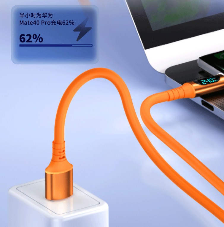 120W Super Fast Charging Type C Cable Dynamic Digital Display Real Time Voltages gallery