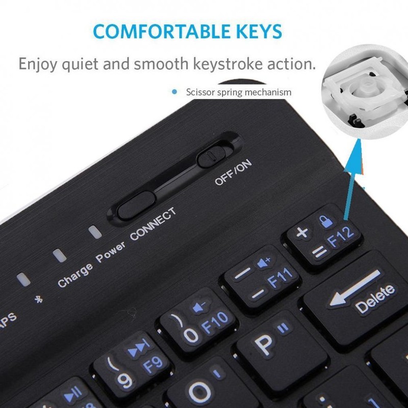 WIRELESS KEYBOARD ULTRA SLIM RECHARGEABLE PORTABLE COMPACT for PHONES gallery