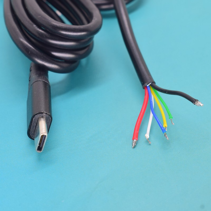1pc 4ft USB C Type-C Male Plug Cable 5A 20AWG 6core Power Data Pigtail Cable gallery